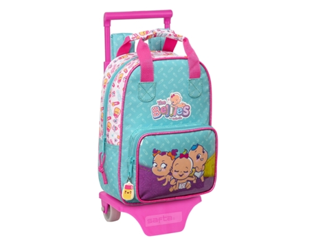 Mochila Escolar con Ruedas The Bellies 20 x 28 x 8 cm Morado Turquesa Blanco