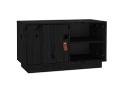 Mueble de Armario Tv 70X34X40 Cm Madera de Pino Maciza Negro
