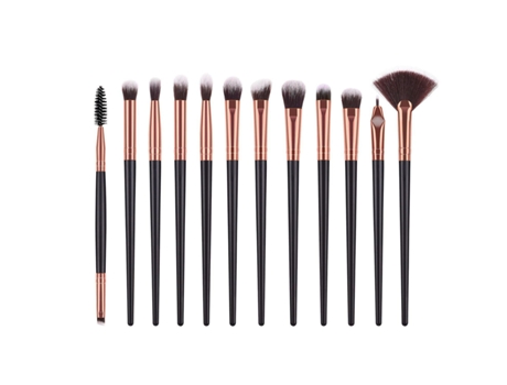 12x Pinceles de maquillaje - Negro