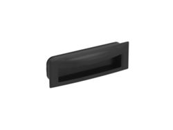 Tirador empotrado HARDWAREXCHANGE de Zamac con distancia entre centros de 96 mm, barniz negro mate, juego de 6 unidades.