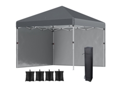 Toldo lateral retráctil Brise Vue 4x1,8 m, aluminio, poliéster 180 g/m² UV, gris | Sin marca