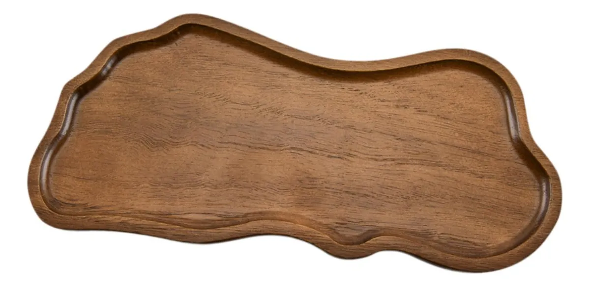 Bandeja de madera para servir, plato de postre decorativo, Lowmoose