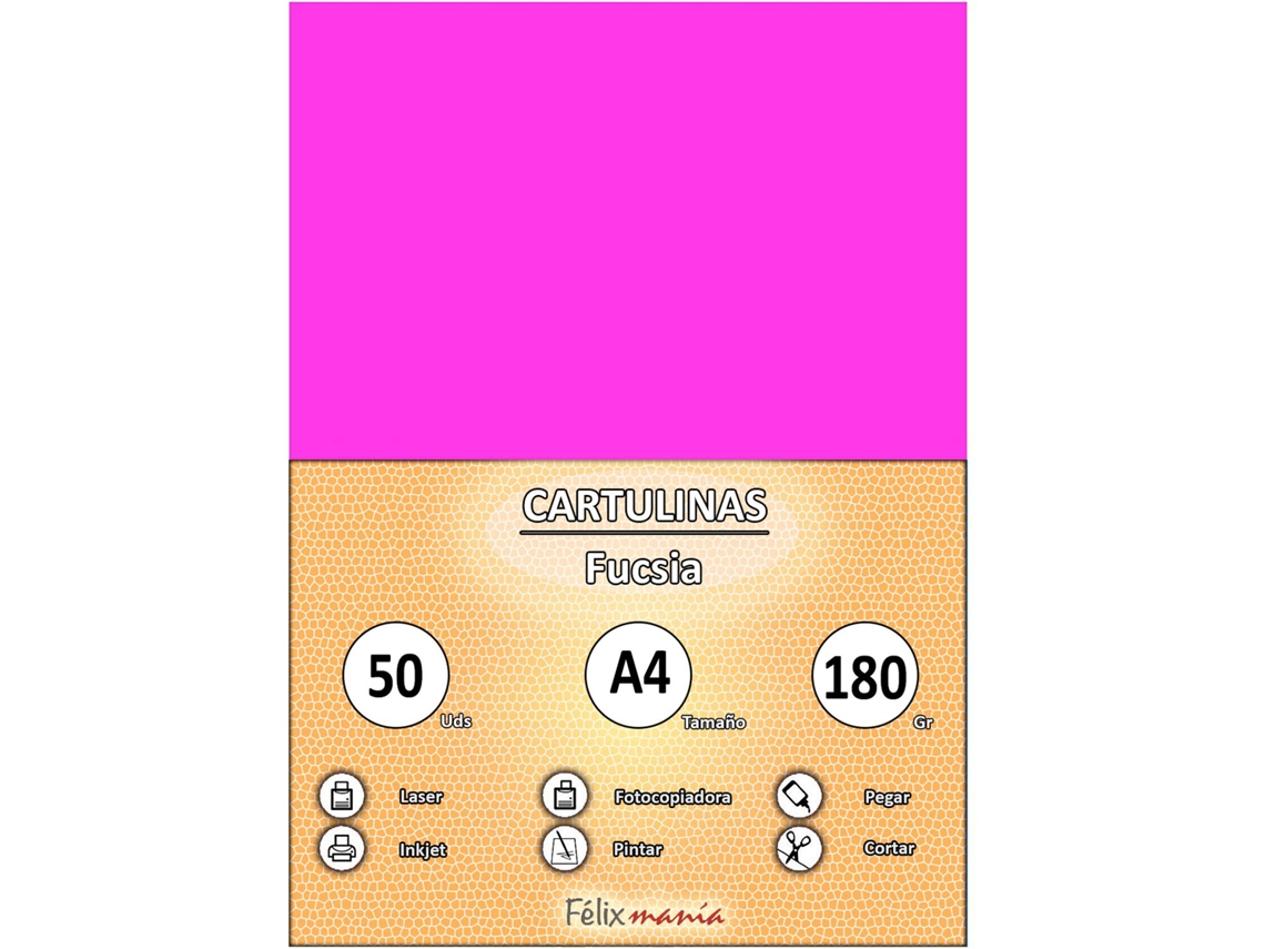 Cartón 180Gr A4 Fuchsia 50 Hojas