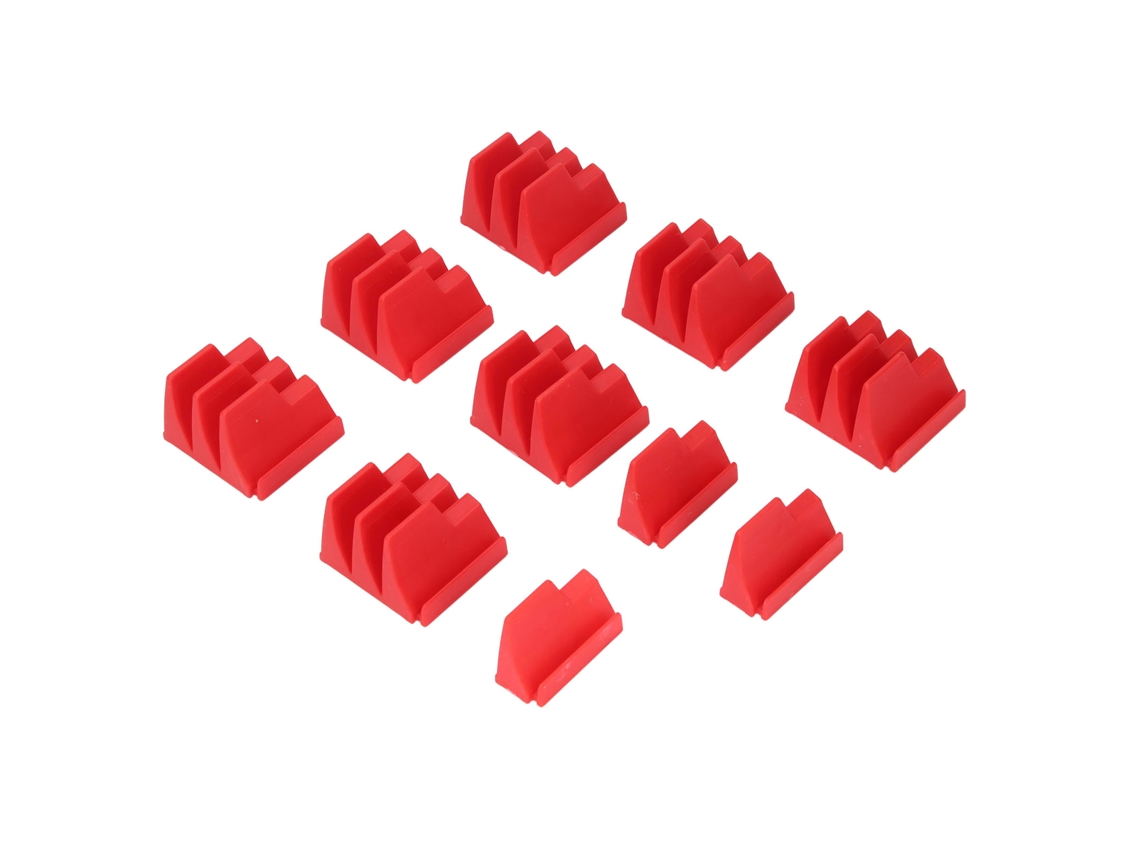 10 Llaveros Magnéticos Modulares Con 24 Compartimentos, Organizador De Herramientas Rojo