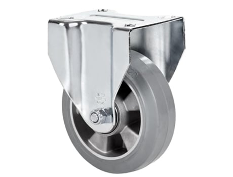 Rueda fija 17zv200-degb aluminio-goma gris elastica eje bolas ALEX