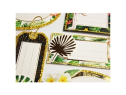 8 Pegatinas GLOBAL GIFT adhesivas - Tropical - Glitter