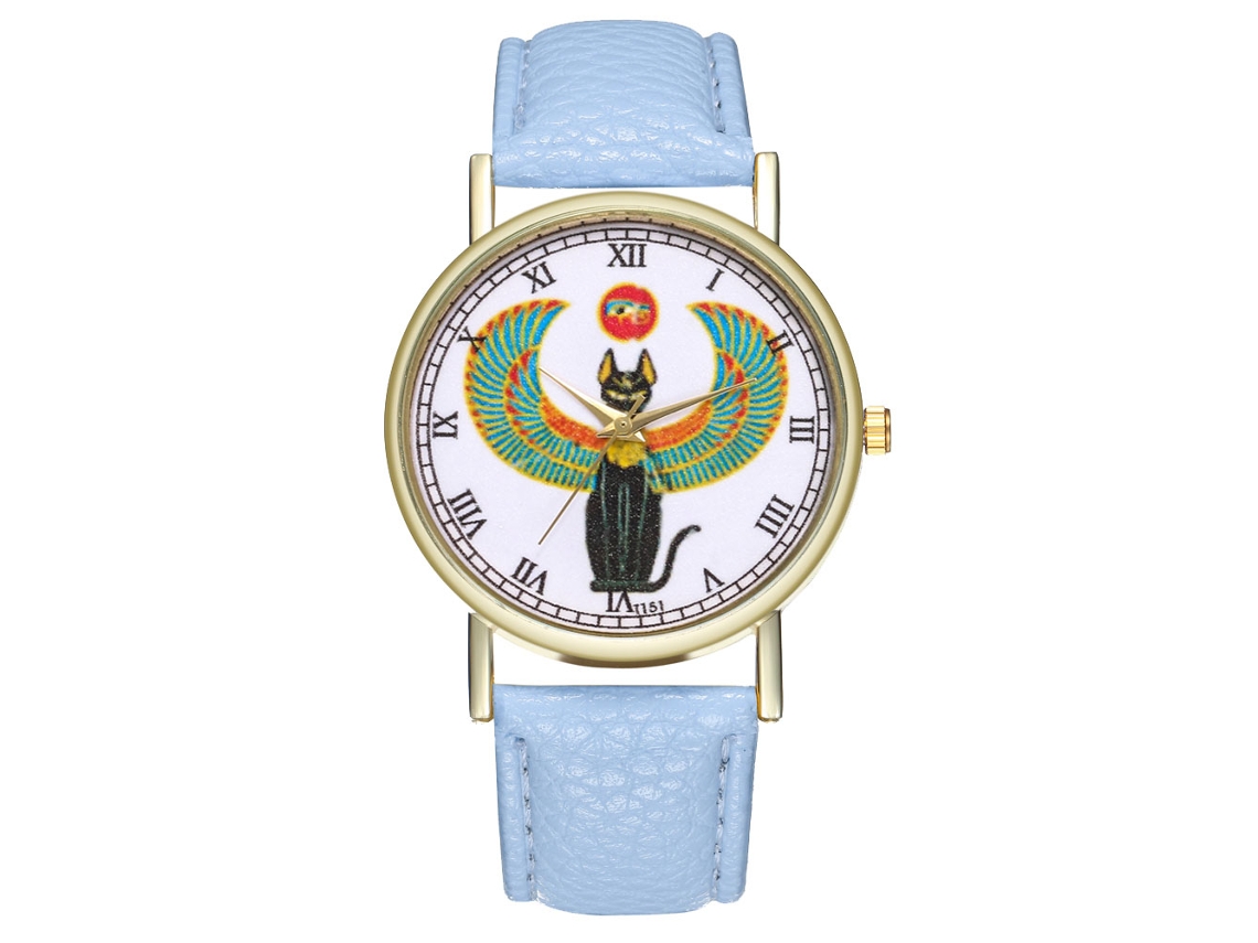 Reloj De Pulsera Analógico De Cuarzo Unisex Zhoulianfa Con Correa De Pu (azul Claro)
