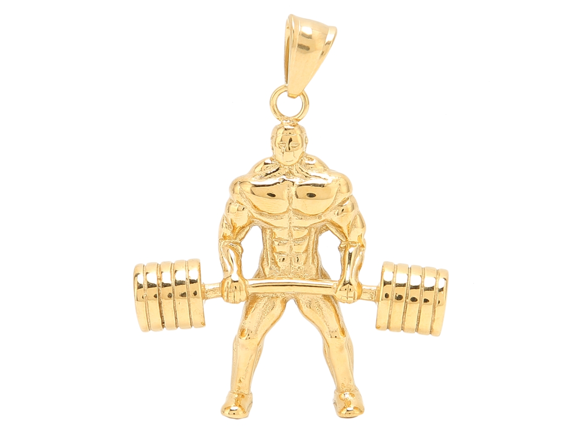 Accesorio de ropa de acero de titanio dorado con colgante de cremallera, modelo fitness, estilo moderno Laopipfu