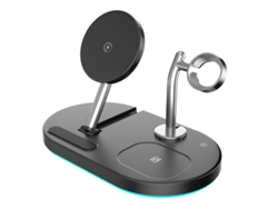 Cargador Inalámbrico Magnético 4 En 1 De 15 W Para Teléfono Móvil, Base De Carga Rápida, Soporte De Escritorio (negro)