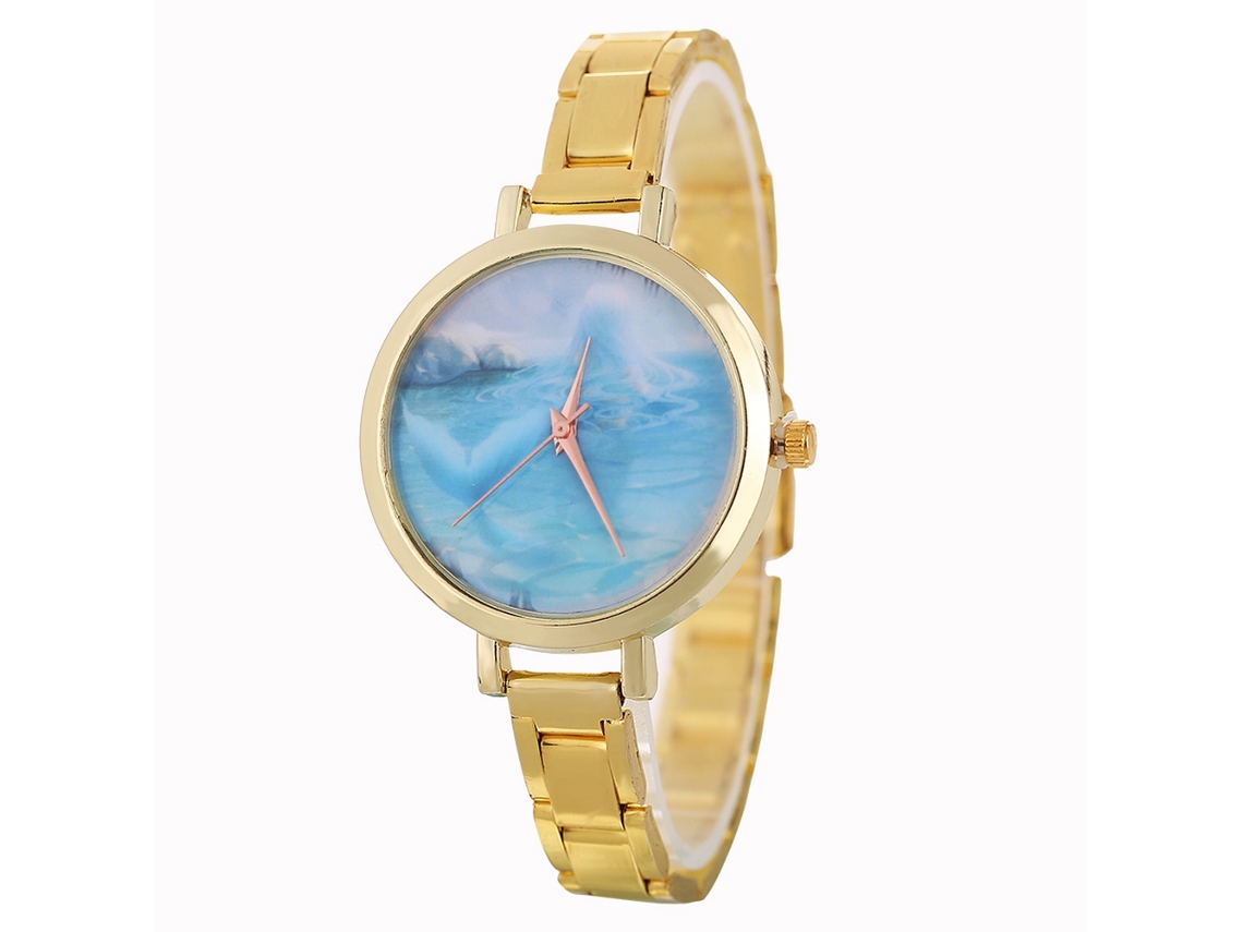 Reloj De Pulsera De Cuarzo Con Brazalete De Acero, Estilo Sencillo, Para Mujer Y Hombre (dorado)