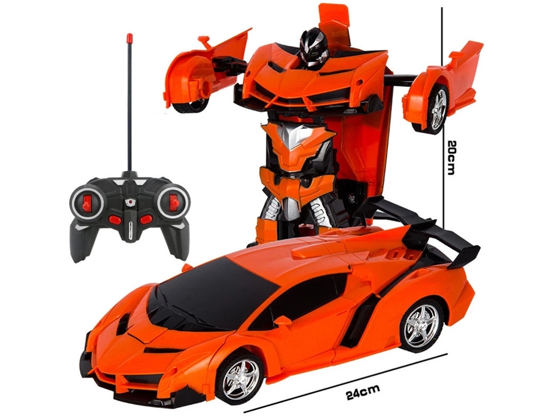 Transformador de Coche Robot de Juguete con Control Remoto 2 en 1 con Naranja eléctrica CHRUI