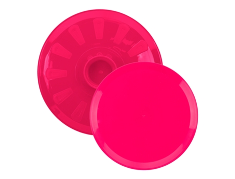 PLASTIC FORTE Juego de 2 Tapas Gira Tortillas En Plástico Con Agarre Central Fucsia