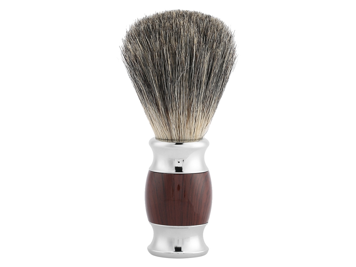 Pincel De Afeitar Portátil Para Barba Y Bigote Con Pelo Sintético Suave, Uso En Barberías, Color De Madera