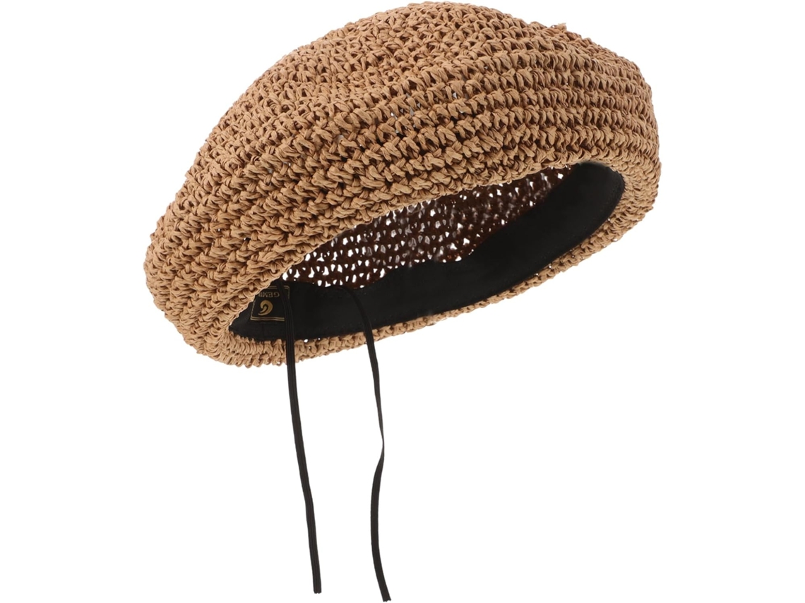 Boina Trenzada De Paja Transpirable Para Mujer, Sombrero De Artista Francés Vintage Y Cómodo.