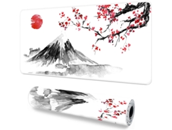Alfombrilla De Ratón Gaming Xxl Flores De Cerezo - Mousepad De Goma Blanca - 30x80cm
