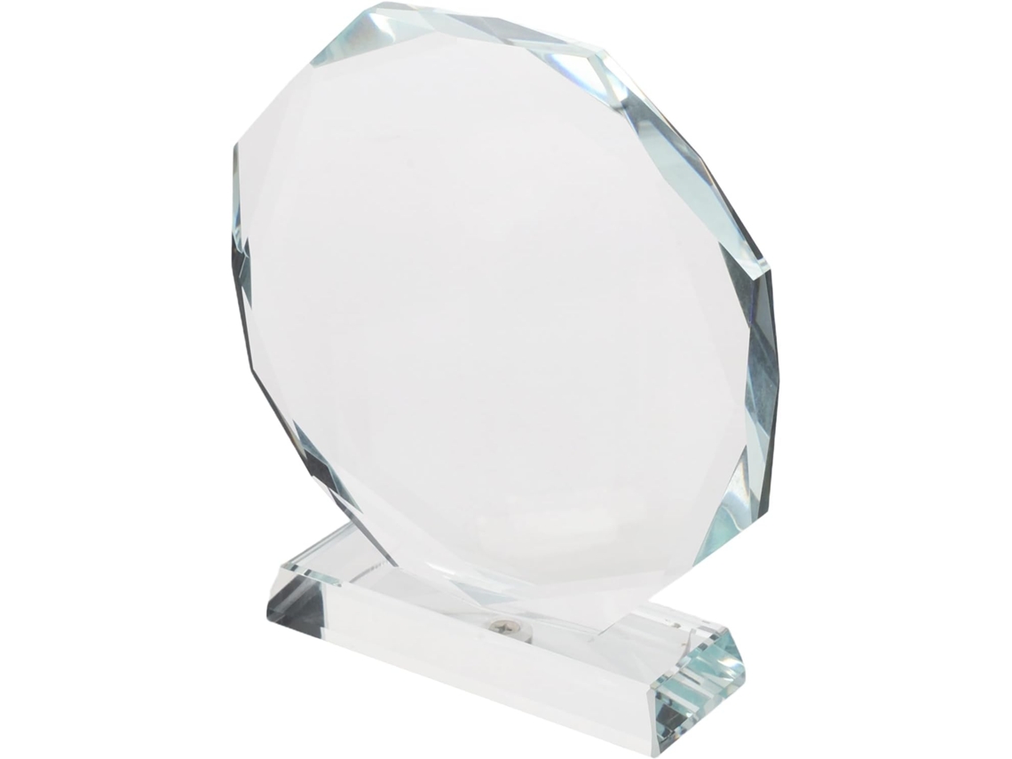 Trofeo octogonal de cristal transparente, 110 mm