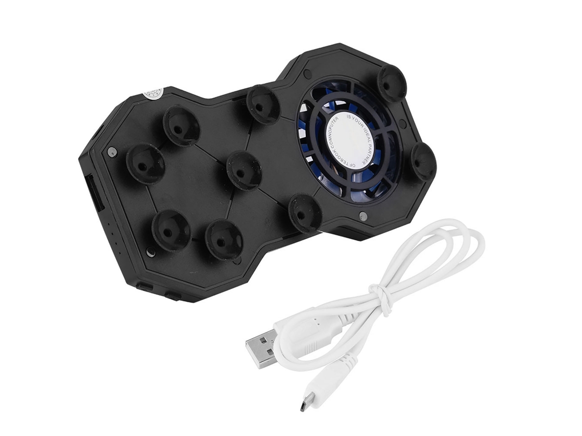 Enfriador De Teléfono 3 En 1, Placa De Refrigeración, Ventilador, Gamepad, Batería Externa De 2000 Mah, Cargador, Negro