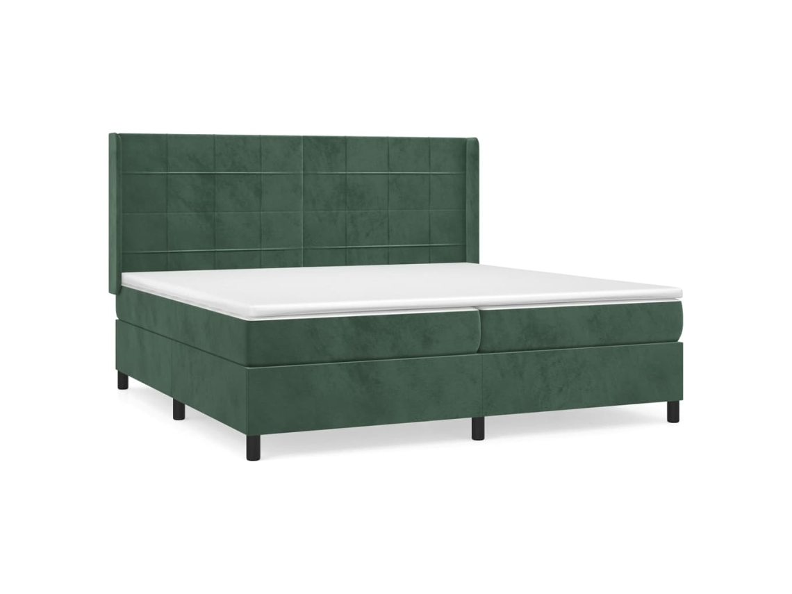 Cama Box Spring VIDAXL Verde Terciopelo (200x200 cm)
