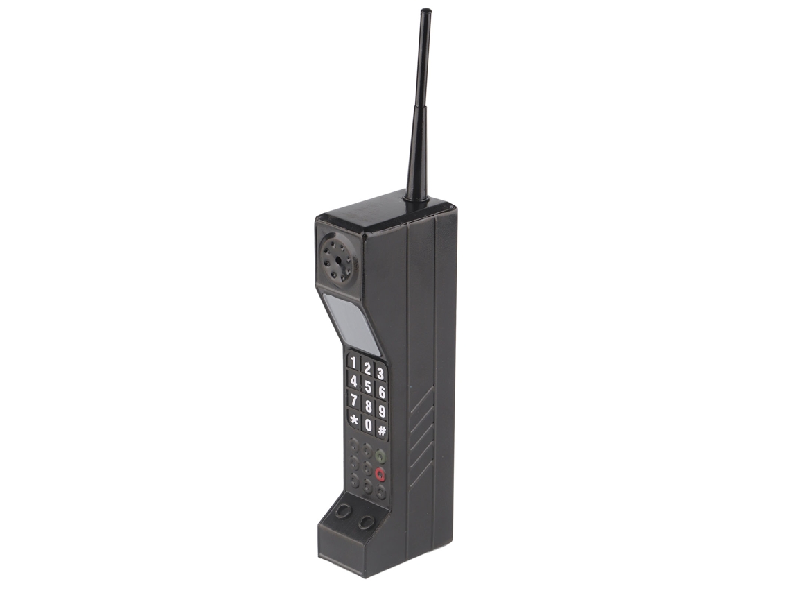 Teléfono de ladrillo retro con exquisitos adornos estilizados, accesorios fotográficos ligeros y portátiles para decoración familiar y del hogar.