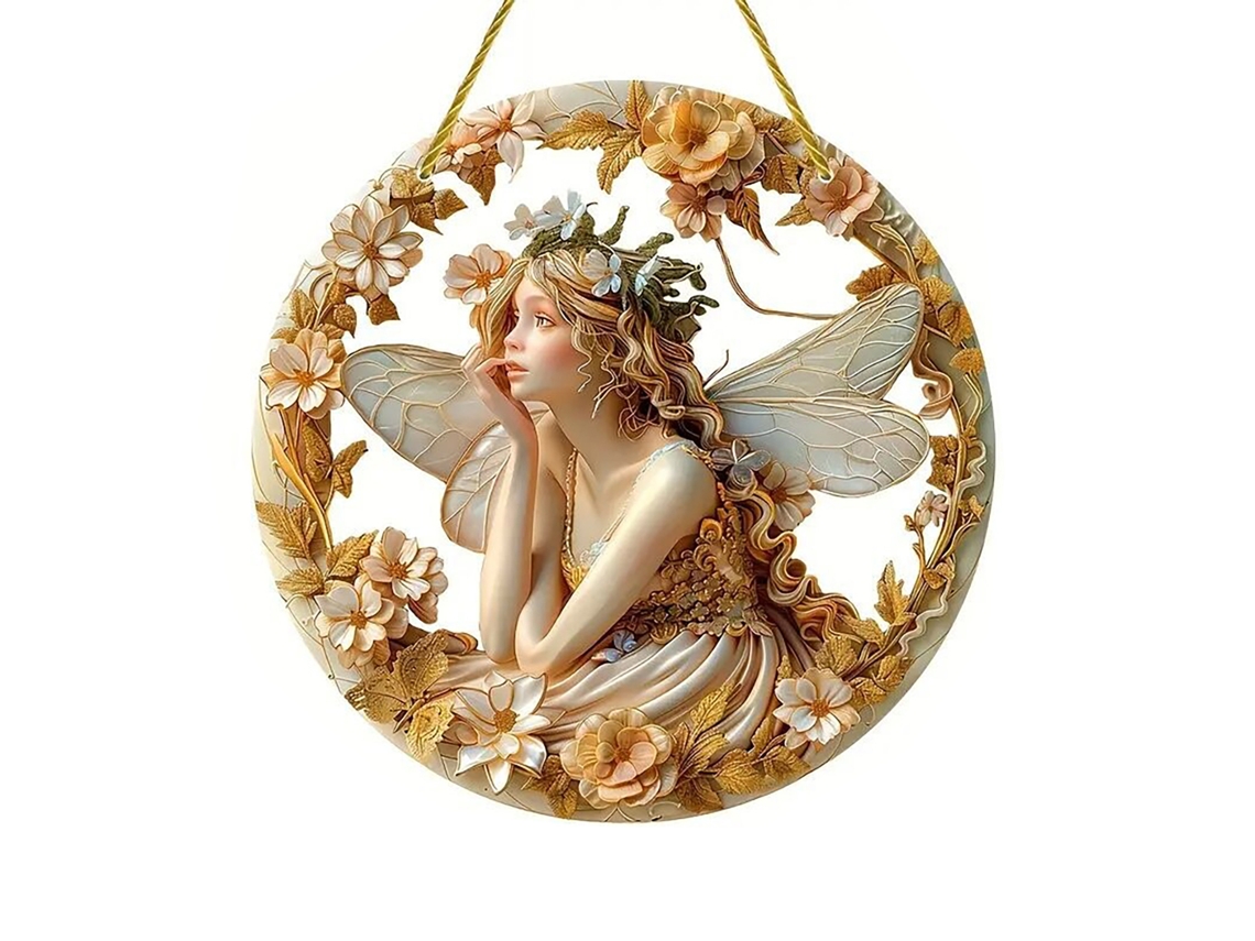 Figura luminosa de ángel hada alada 20x20x0,2cm