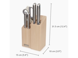Juego de cuchillo y tijeras Joseph Joseph Elevate Fusion de 5 piezas con bloque de madera negro