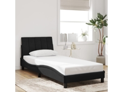 Estructura De Cama Sin Colchón Terciopelo Negro 90x200 Cm