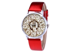 Reloj De Pulsera Analógico Informal Para Mujer Con Correa De Pu Y Movimiento De Cuarzo (rojo)