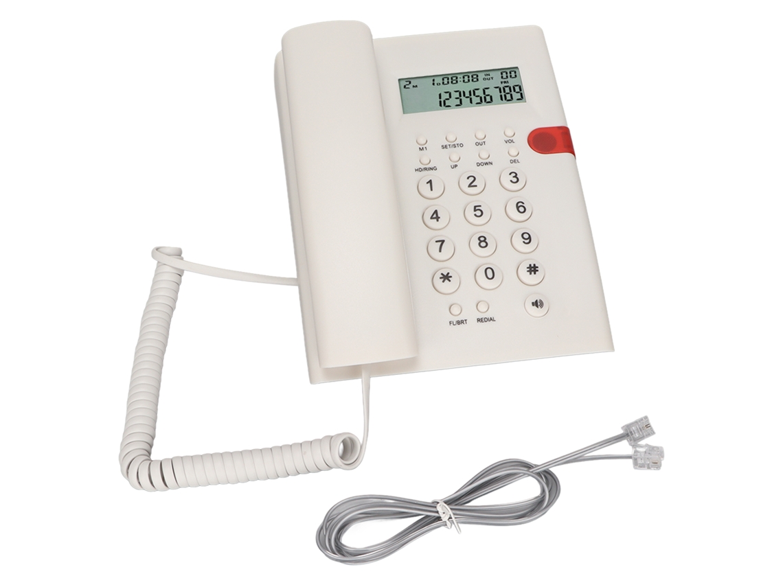 Teléfono Fijo De Escritorio Con Id De Llamador Cableado Y Manos Libres K010a-1 Para Hogar, Oficina Y Hotel