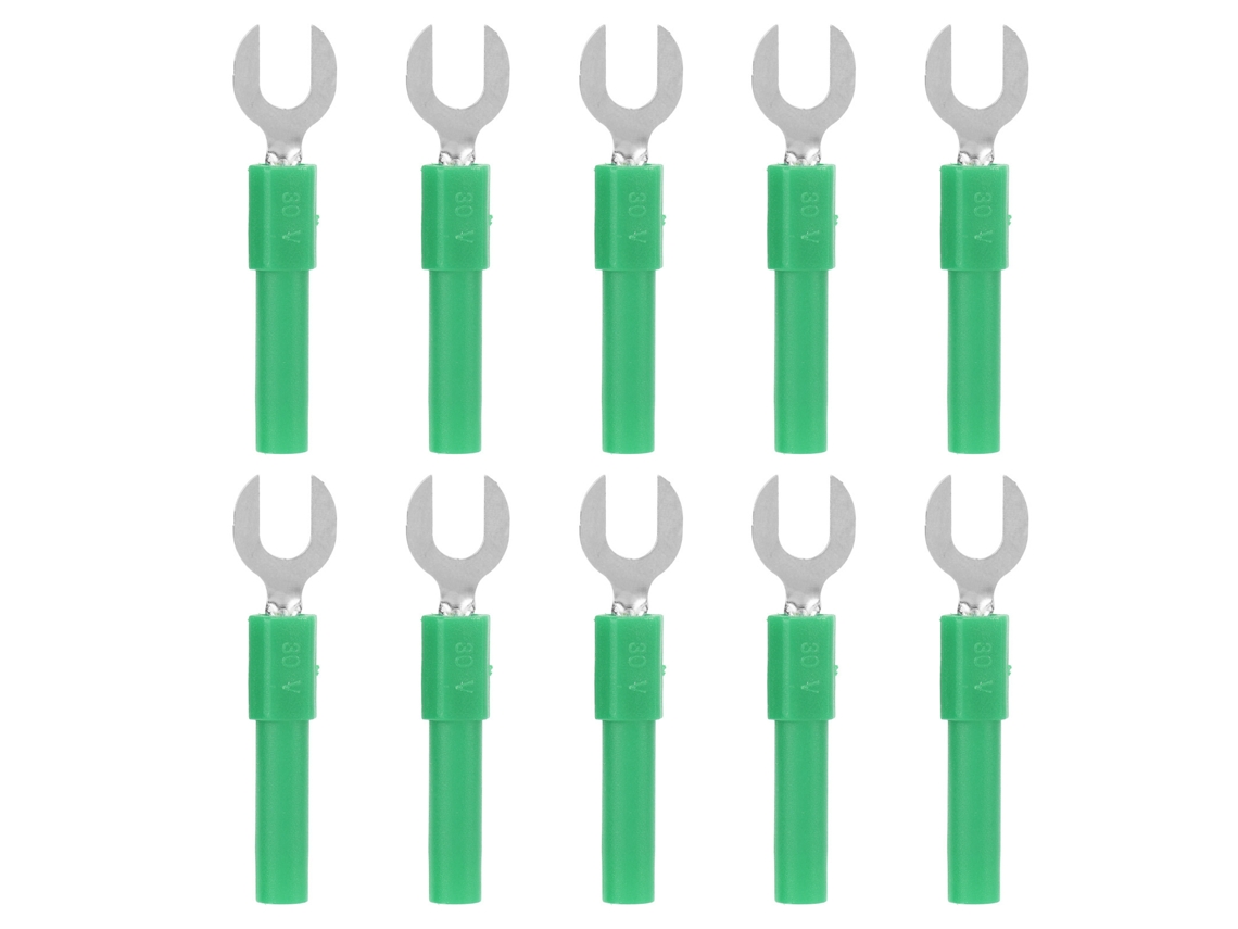 Conectores De Alambre Tenedor Y Latón 6mm 4mm Banana Plug 10pcs 30vac-60vdc