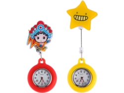 Juego 2 Relojes Bolsillo Retráctiles Enfermeras Diseño Sencillo Delicado Accesorio Monitorización