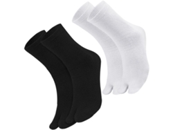 2 pares de calcetines de silicona para mujer con separadores de dedos, antideslizantes y cómodos.