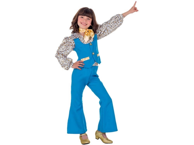 Disfraz de Niña DISFRAZZES Bailarina Años 70 Azul (Talla: 5 a 6 años)