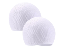 Pack de 2 gorros de natación de silicona con burbujas para reducir la fricción y cuidar tu peinado