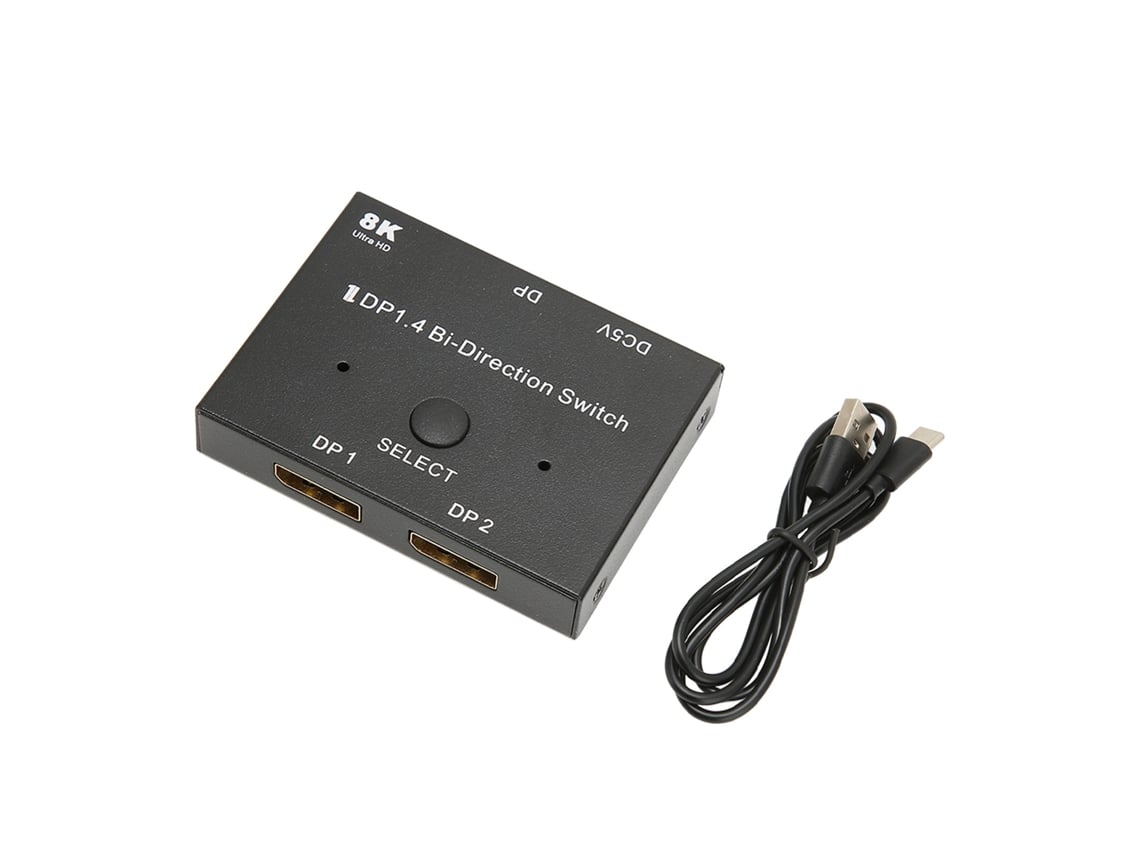 Conmutador Displayport 1.4 8k 60hz 1 En 2 Y 2 En 1, Divisor Bidireccional Displayport Para Proyector, Tv Y Monitor