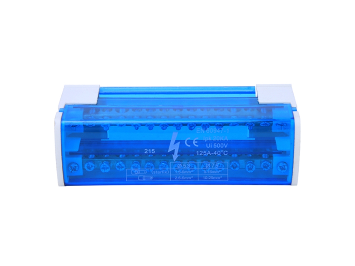 Caja De Distribución Terminal Din Rail De 2 Niveles Monofásica Con Tapa Transparente