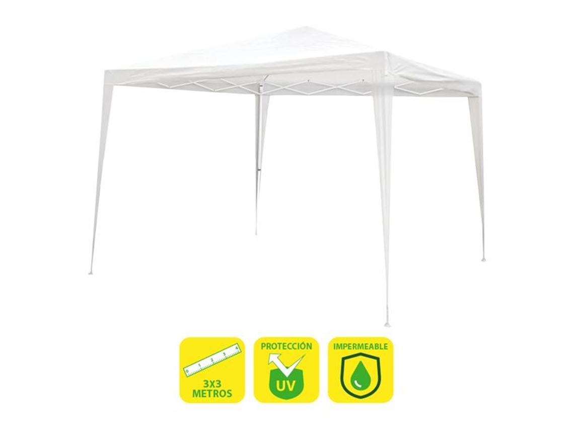 Carpa Sungarden de rafia de acero blanca de 3x3 metros