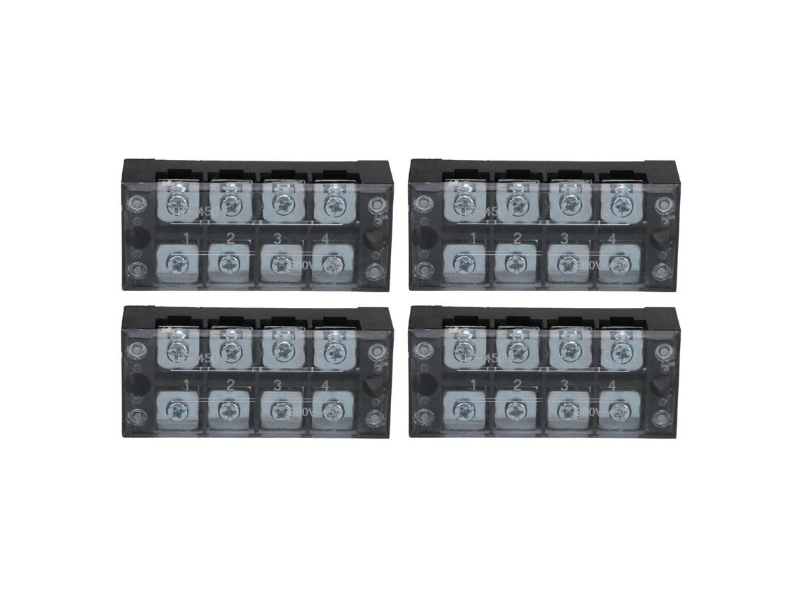 4 Piezas Barra Terminal De Doble Fila Tb De Gran Corriente Fija 600v 45a 4 Posiciones (4504)