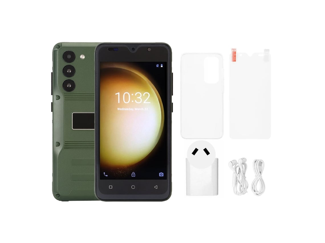 Teléfonos Inteligentes Resistentes Al Aire Libre 4+32g 3g Desbloqueados Android 10 Desbloqueo Facial Verde Enchufe Au