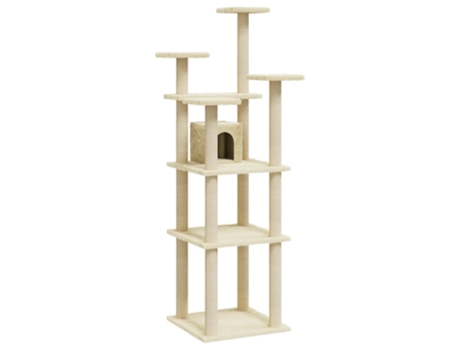 vidaXL Rascador para gatos con postes de sisal crema 171 cm