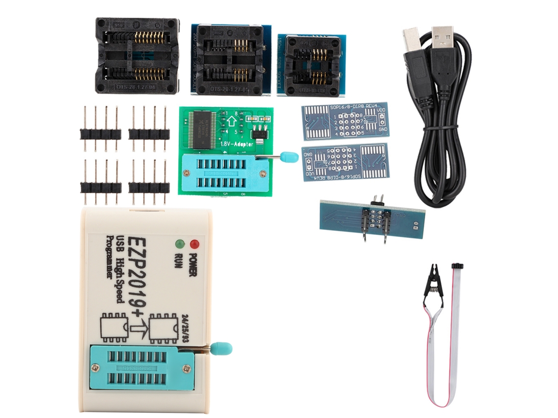 Programador De Alta Velocidad Ezp2019+ Con 4 Bases Probadas Para Usb Spi De Las Series 24/25/26/93