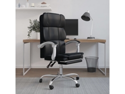 Silla de oficina reclinable cuero sintético negro