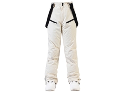 Pantalones de esquí unisex, cálidos, resistentes al viento y al agua, con correas ajustables y desmontables, color beige, talla L