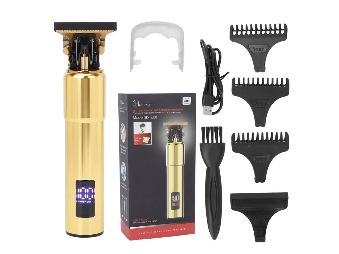 2026-cortadora De Cabelo Elétrica Profissional Sem Fio Recarregável Com Tela Lcd Kit De Corte De Cabelo Para Homens Ouro