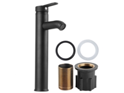 Grifo Antiguo Europeo De Acero Inoxidable Negro Para Lavabo Con Agua Fría Y Caliente.