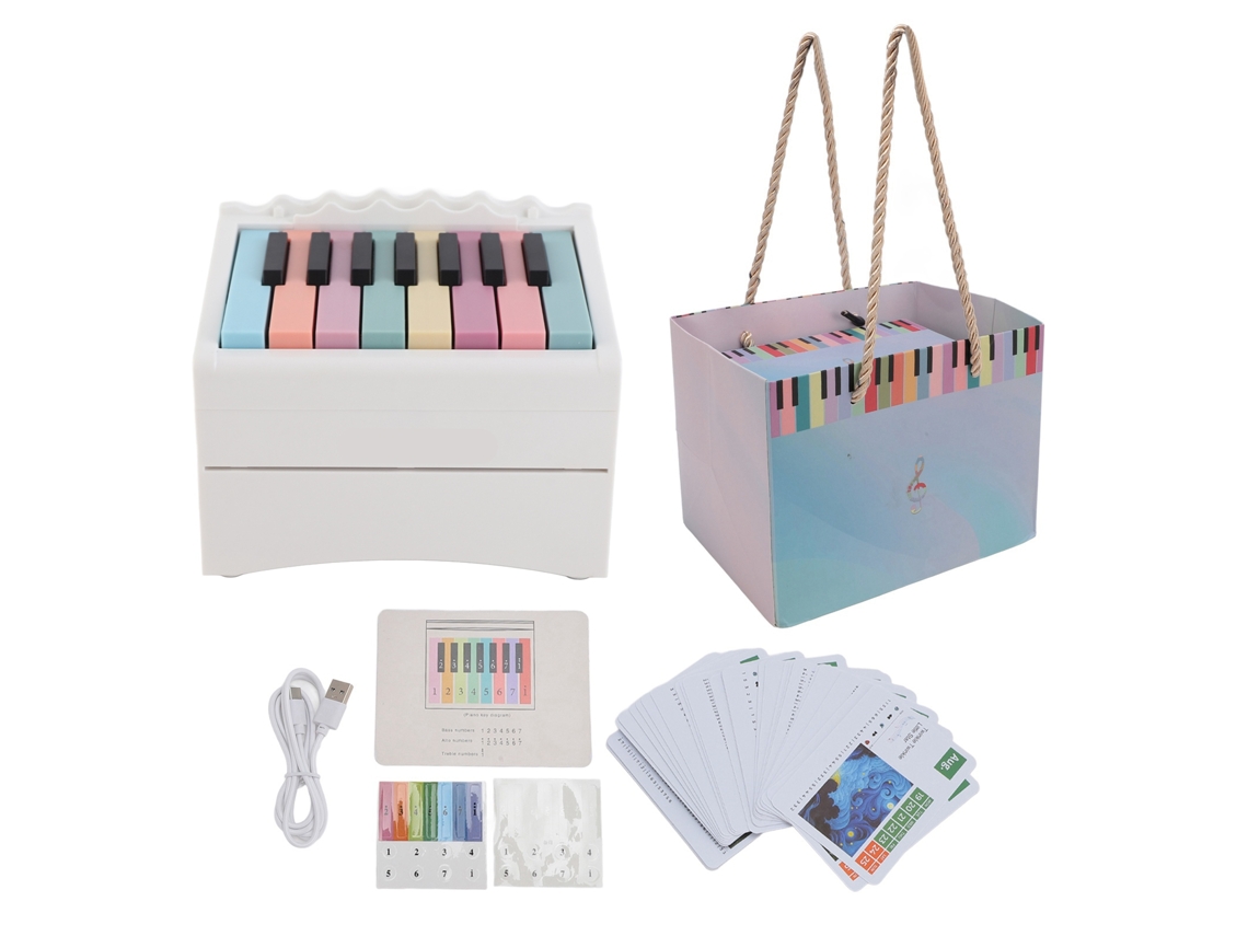 Calendario de piano USB recargable con 52 tarjetas semanales