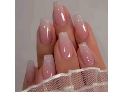 Uñas Postizas Medianas De Cobertura Total Con Diseño Degradado Para Mujeres Y Niñas.