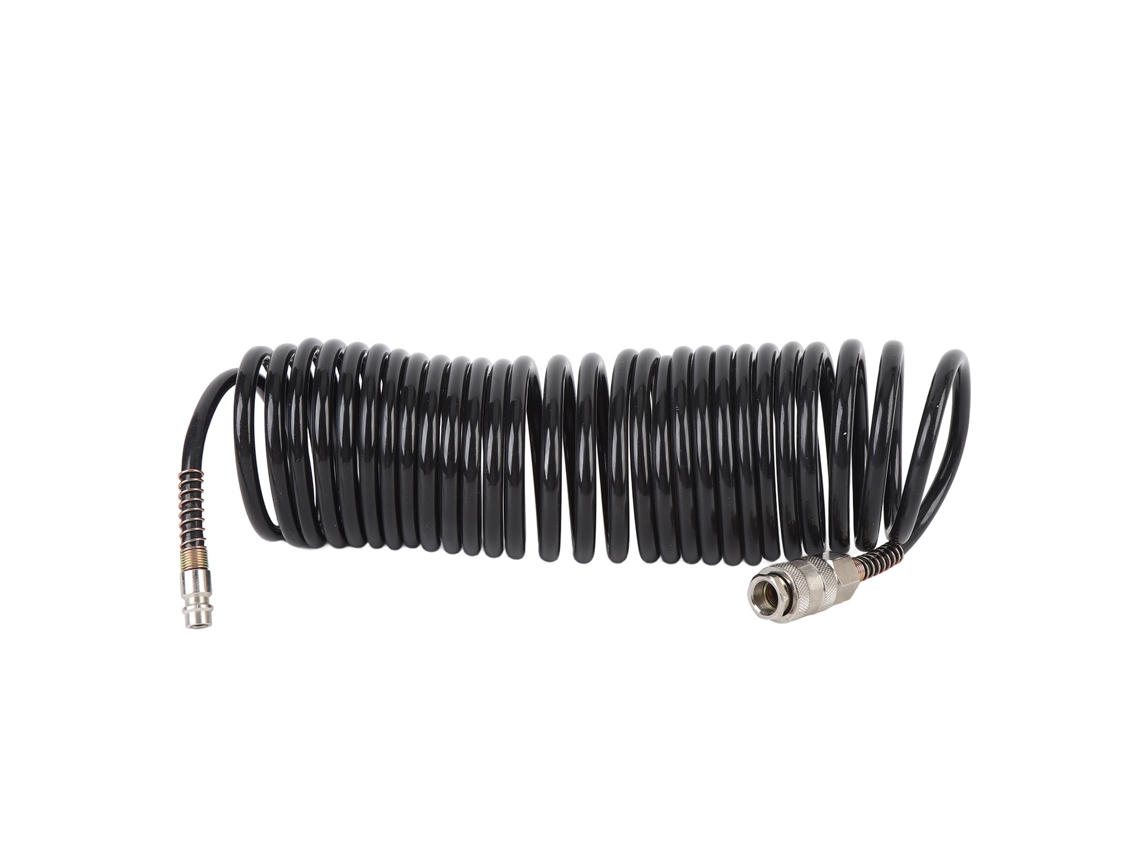 Manguera De Aire Espiral De 1/4 De Pulgada Y 5 M, De Cobre Pe, Con Conector Ue Antienredos.