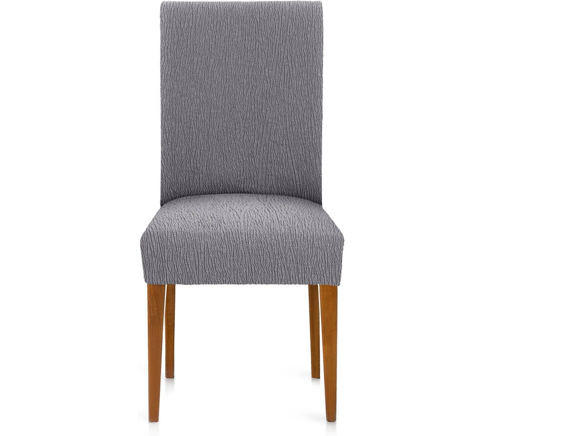 Funda de Silla EYSA Premium Troya Pack de 2 Fundas Tejido Multielástico (50 x 50 x 55 cm - Poliéster y Algodón - Gris)