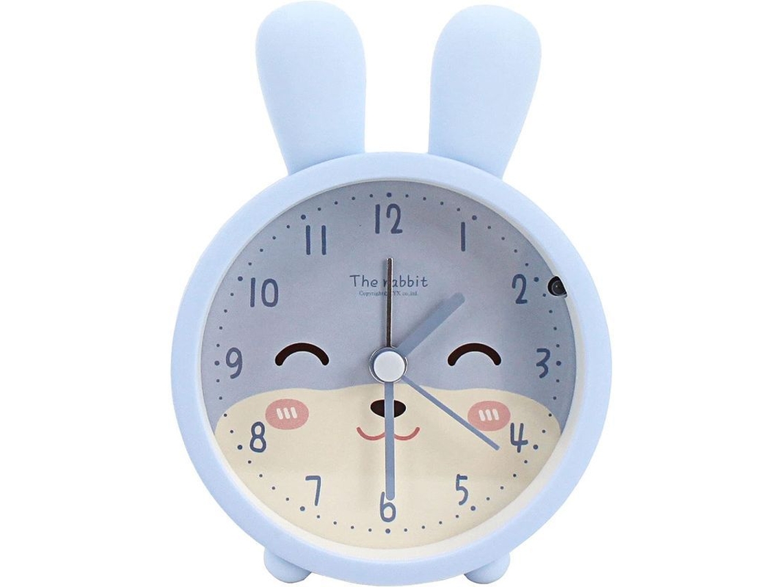 2026-reloj Despertador Niño Conejo Blanco Silicona Silencioso Luz Nocturna Viaje