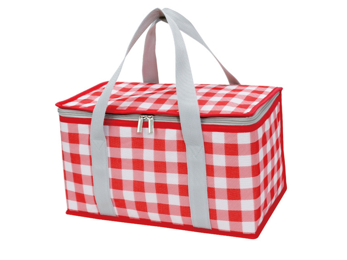 Bolsa Térmica Portátil Impermeable De Gran Capacidad Para Picnics Y Uso En La Oficina - Roja Y Blanca